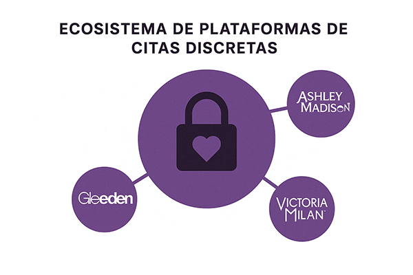[Collage de logos de aplicaciones de citas discretas]